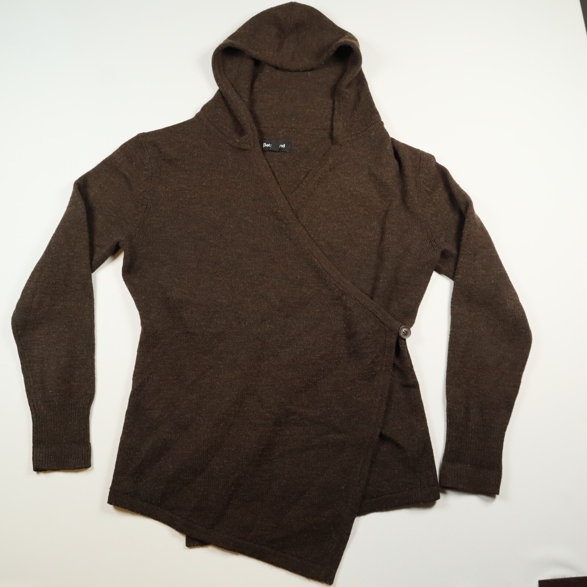 Hooded Wrap Betabrand Wrap Sweater Betabrand Black‎ Sheep Wool