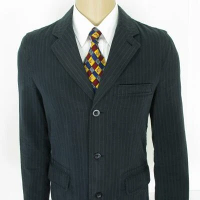 36/37 R (S) GAP Bleu Marine Rayure Coton 3 Boutons Hommes Blouson Sport Blazer - Photo 1/4