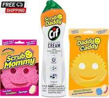 Scrub Daddy Scrub Mommy, Daddy Caddy + Cif All Purpose Cleaner - Scratch-Free, D