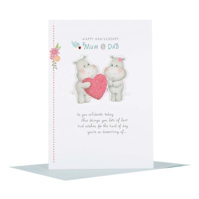 Hallmark Mama und Papa Jubiläumskarte ''Viel Liebe'' - Medium