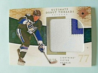 2009-10 Victor Hedman Ultimate Debut Threads Rookie Jersey Patch RC 26/35