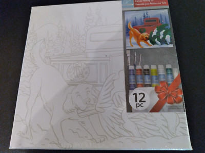ARTIST'S LOFT 11''X11'' 12 PC CANVAS DOG/TRUCK PAINTING KIT
