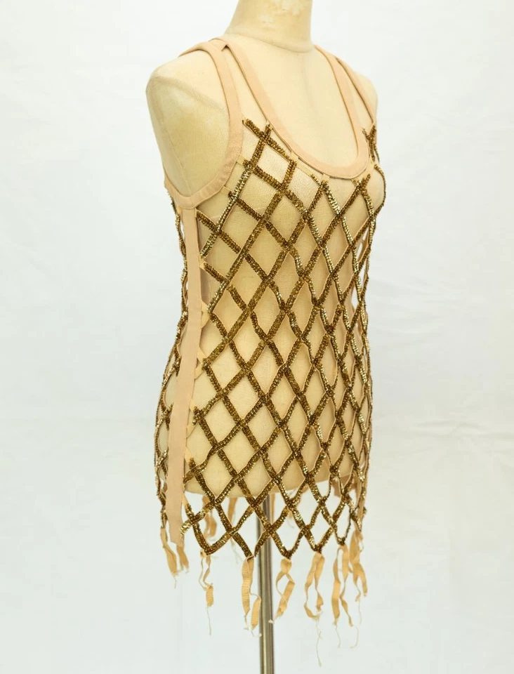Top recortado de lentejuelas doradas Elisabetta Franchi Foto 4 de 4