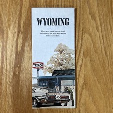 Texaco Map Wyoming Cheyenne Casper Laramie Gillette 1973 Gas Oil Advertising