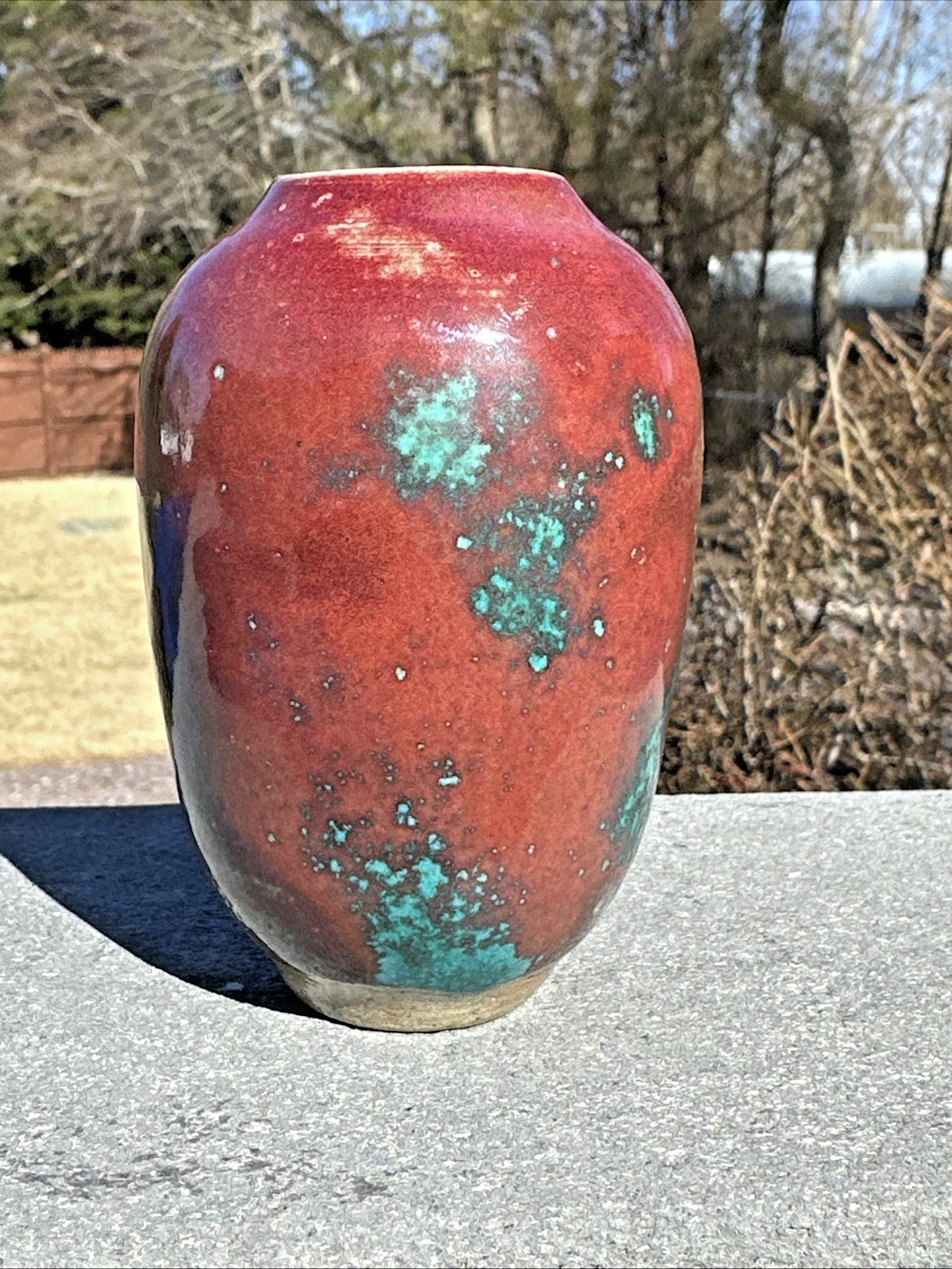 JUGTOWN / WARE ART POTTERY VASE w/ CHINESE BLUE GLAZE, NORTH CAROLINA, c1930-40