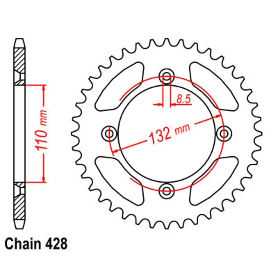 Supersprox Rear Sprocket 48T Orange for Husqvarna TC85 BW 2014-2022 >428 — 第 2/2 张图片