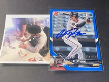 Alek Thomas Diamondbacks Auto Signed 2018 Bowman Blue Base Card /150 .