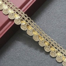2cm 10Yards Sequin Lace Trim Glitter Embroidery Ribbon DIY Sewing Craft Trimming