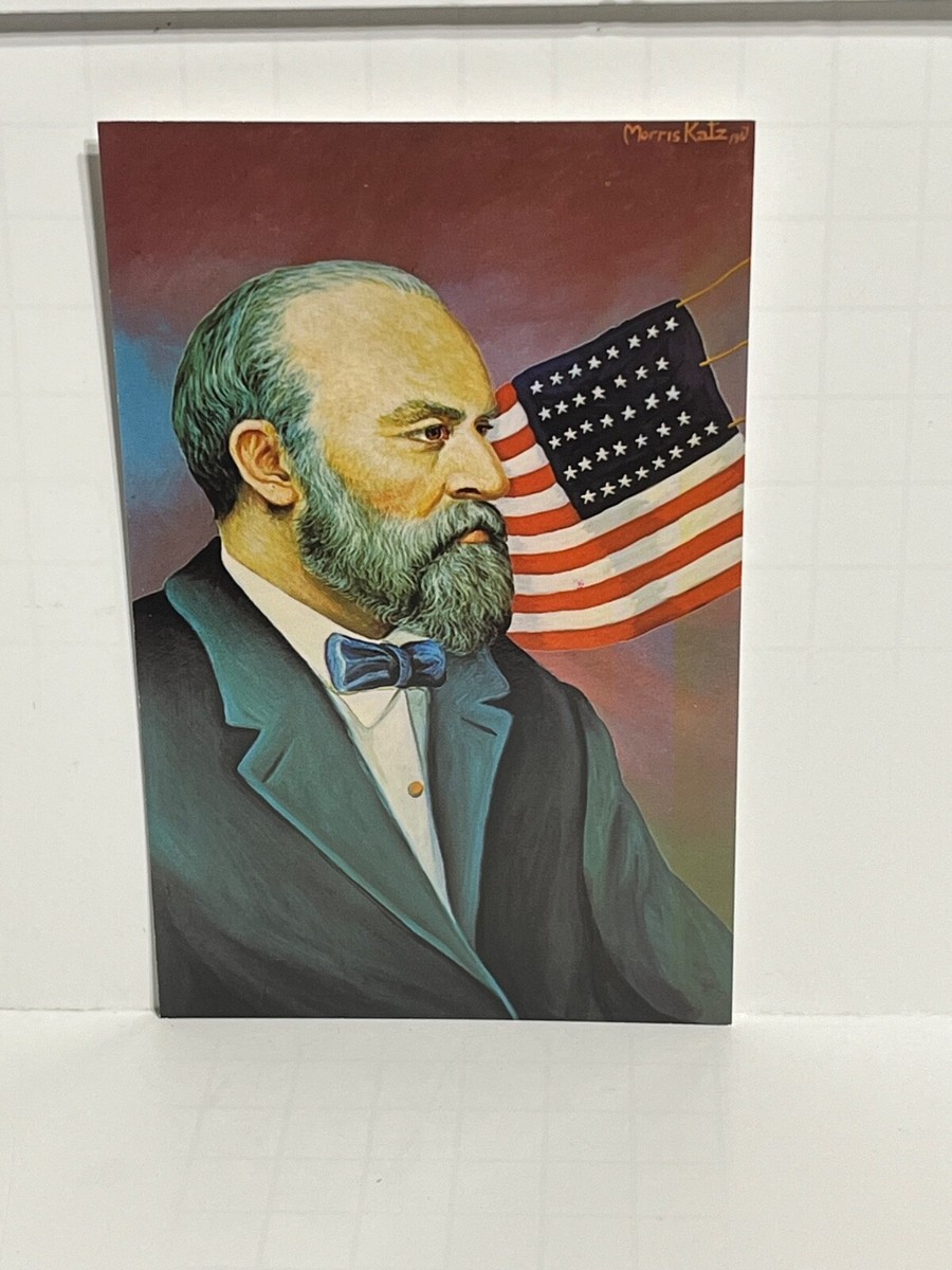 Portrait President James Garfield Artist Signed Morris Katz