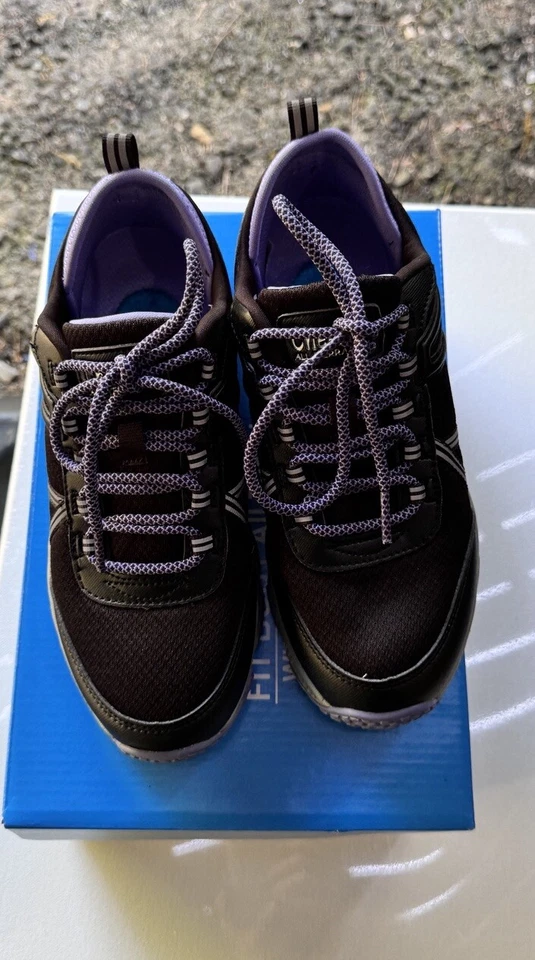 Tênis Tony Little Cheeks Fit Body All Terrain Trail Feminino 6 Largo Preto Roxo - Imagem 3 de 4