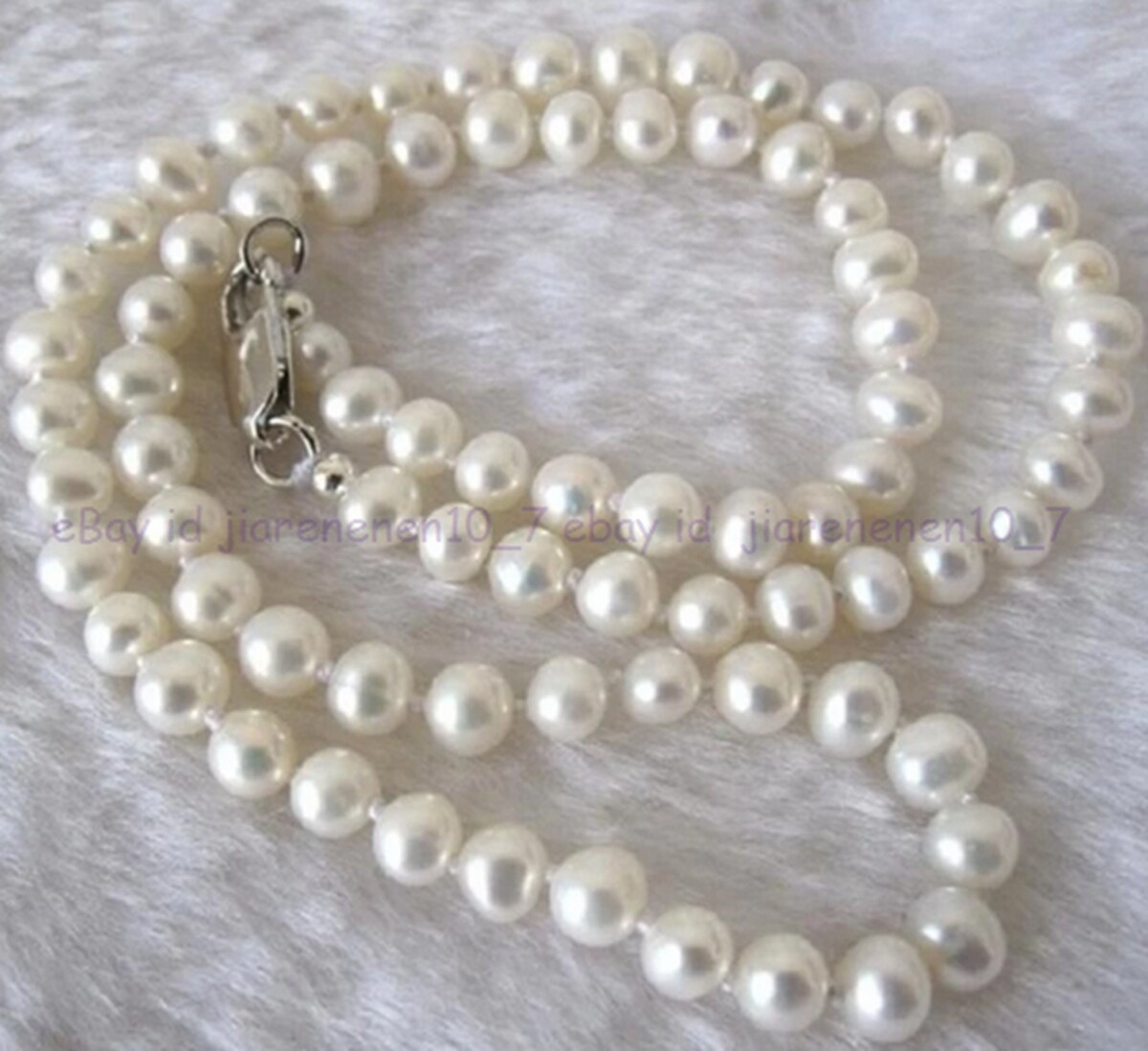 Genuine 8-9mm Natural White South Sea Freshwater Pearl Necklace 18