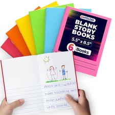 Half Blank Books Set assorted colors 5.5x8.5 In art stationery