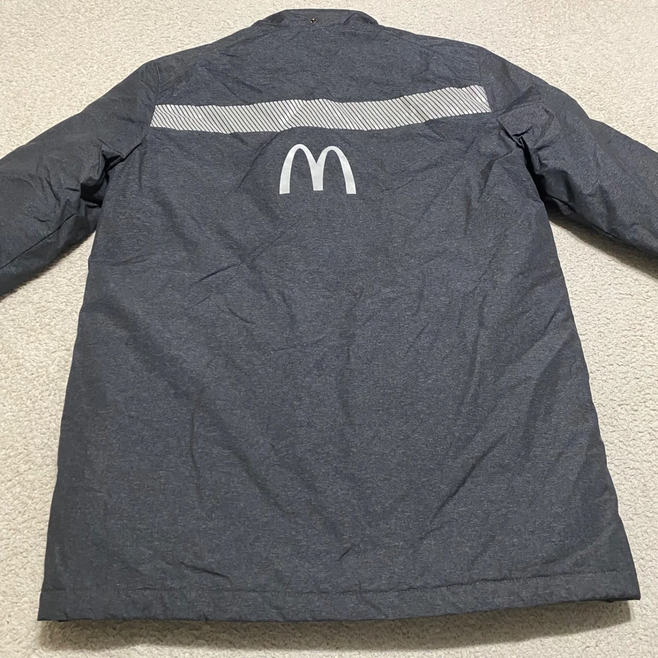 Chaqueta Mediana McDonalds Para Hombres Gris Empleado Cremallera Completa Edredón Forrado Parka Invierno Foto 2 de 4