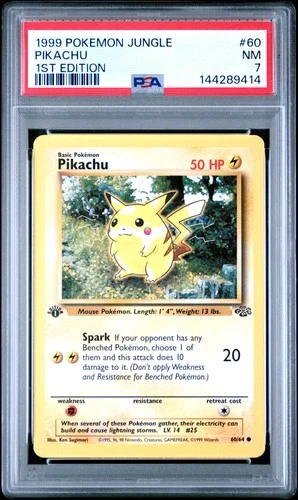 1999 POKEMON JUNGLE 1ST EDITION #60 PIKACHU PSA 7