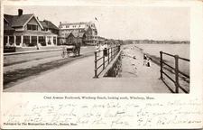 Massachusetts Winthrop Crest Avenue Beach Postcard Posted c1905