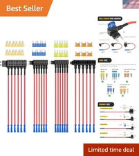 Universal 24 Pcs Fuse Tap Kit for Cars, Trucks, Boats - Easy Installation
