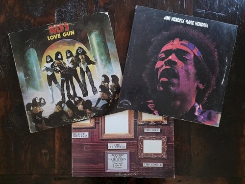 Jimi Hendrix, KISS, ELP - Original Rare LP - Hard Rock Vintage Vinyl Record Lot