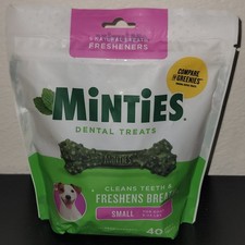 NEW Minties Dental Treats for Small Dogs 5-24 lbs Fresh Breath 40 Count Dog Chew