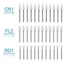 Dental White Polishing Stones Cone Round Flame shape FG bur Arkansas Dentista