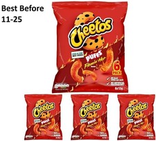 Cheetos Puffs Sweet & Spicy Flamin Hot Crisps 6X13g (Pack of 4) BBE 11-25