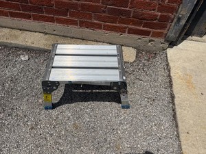 Aluminum Folding Work Platform Ladder 16" 350 lbs Non-slip Bench Haulmaster