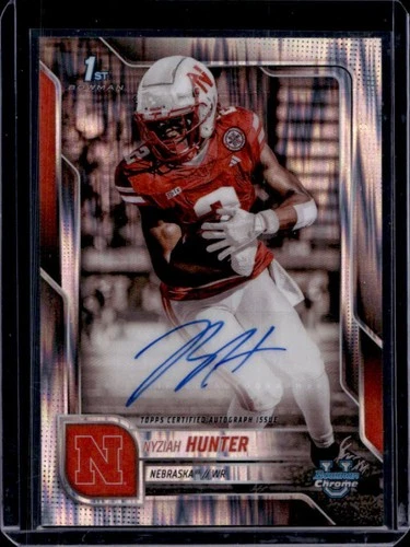 2025 Bowman Chrome University Football Stealth Refractor Nyziah Hunter #BCA-NH