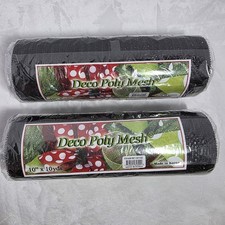 Deco Poly Mesh 10  X 10 Yards Black Lot Of Two Rolls
