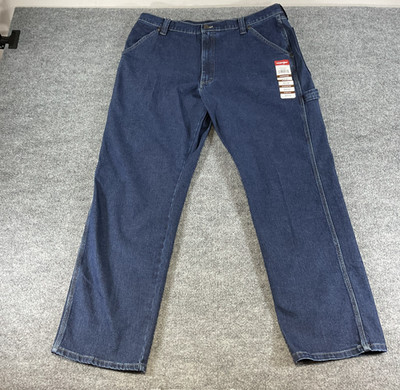 Wrangler Carpenter Jeans Mens 38x32 Dark Wash Denim Workwear Utility Hammer New