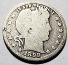 1898 Circulated Barber Silver Quarter