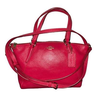 VTG. Coach Mini Emma Satchel Crossbody Bag Red Pebble Leather Barbie