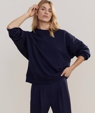 Jenni Kayne Marina Sweatshirt Navy Blue Womens Size XS Luxury 245