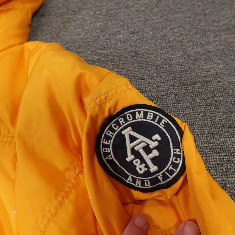 Chaqueta De Colección Abercrombie & Fitch Para Hombre Grande Amarilla Kempshall Plumón Con Capucha Años 2000 Foto 3 de 4