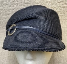 Eugenia Kim Navy Blue Woven Mia Cap Hat M NWT...