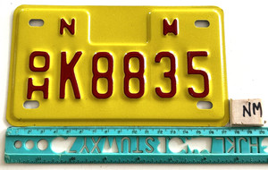 *License Plate, New Mexico, Motorcycle, Off Highway, OH K 8835