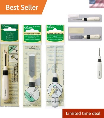 Versatile Sewing Essentials: Buttonhole Cutter with Awl & Seam Rippers, 80 Count