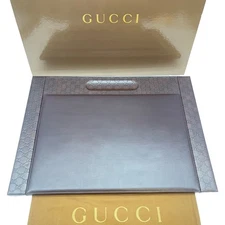 Authentic GUCCI Sima Desk Mat Dark Brown Leather #36636452