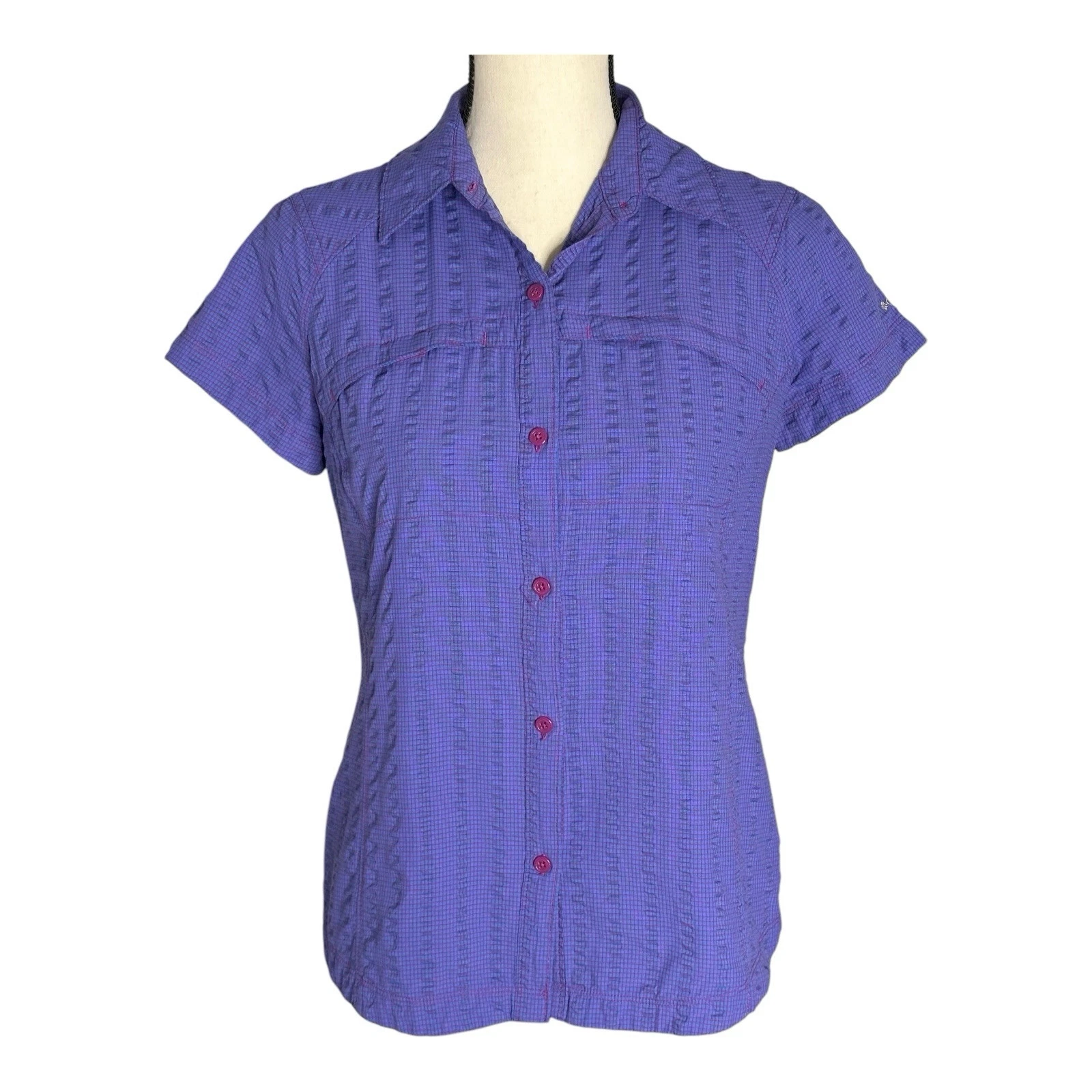 Columbia OmniShade Women Shirt Size Small Outdoor Purple Sun Protection