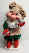 Vintage Santa's Best Santakins Santa Chubby Chef Christmas Motionette Working