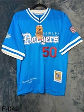 New, Headgear Classics, Blue Newark Dodgers 1945 Jersey #50, Medium For Men.