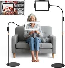 Hands-Free Floor Magnifying Glass with Light and Stand 48-Leds Lighted Magnifyin