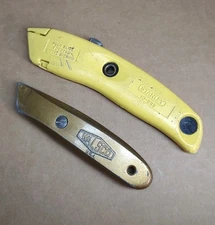 Vintage Utility Knives Walsco + Stanley Retractable Swivel 10-989 7" 5.5" Used