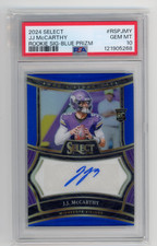2024 Select J.J. McCarthy Blue Rookie Signatures Auto RC /149 PSA 10 Vikings