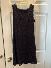 ADRIANNA PAPELL ~ Size 8 ~ Lined ~ Black ~ Lace Dress ~ VGC ~