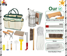 12Pcs Bee Hive Starter Kit Beekeeping Supplies with Smoker and Tools
