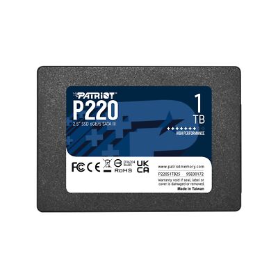 Patriot P220 1TB SSD 2.5'' SATA III 6GB/s Internal Solid State Drive For PC/MAC