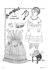 Vintage B/W   Paper Doll - Amabel by Lauren Welker - Doll News Fall 1981 Uncut