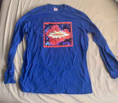 Supreme Bloom L/S Tee Size Medium FW17, Blue