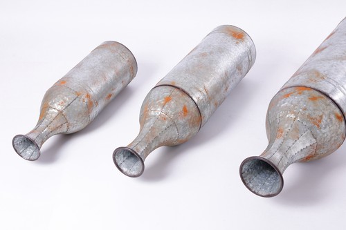 New Vintiquewise Rustic Farmhouse Style Galvanized Metal Floor Vase Decoration - Picture 4 of 14