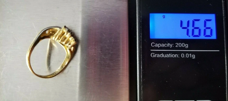 18K Gold Pink Topaz  Diamonds Cocktail Ring Size 4.5   -  4.7 grams - Image 3 of 4