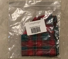 Longaberger Evergreen Plaid Address Basket Fabric Liner